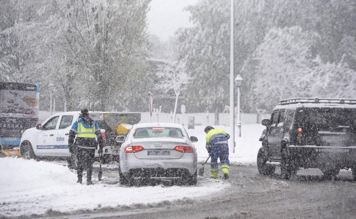 Nevada del pasado abril en la capital segoviana. 