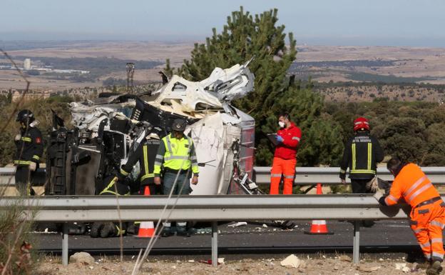 Accidente en la AP-61 en 2022.