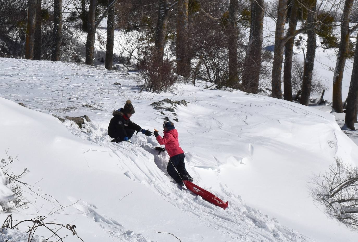 Cientos de familias disfrutan de una jornada blanca con los más pequeños en la Montaña Palentina