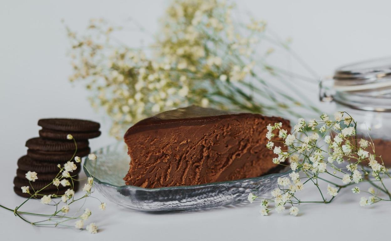 Tarta de queso con chocolate sin horno