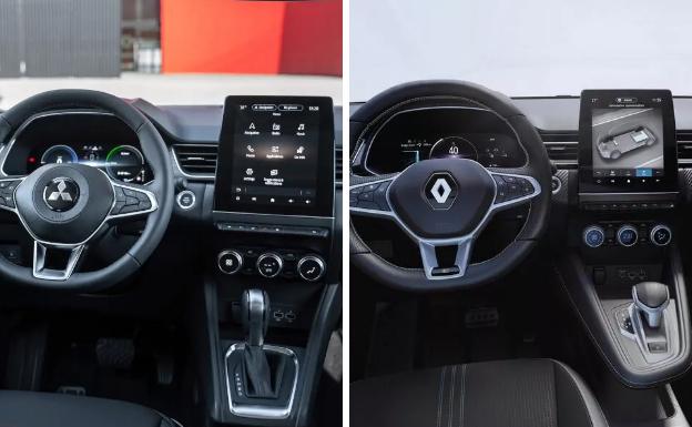 Detalle del cuadro y la pantalla táctil del ASX y del Captur. 