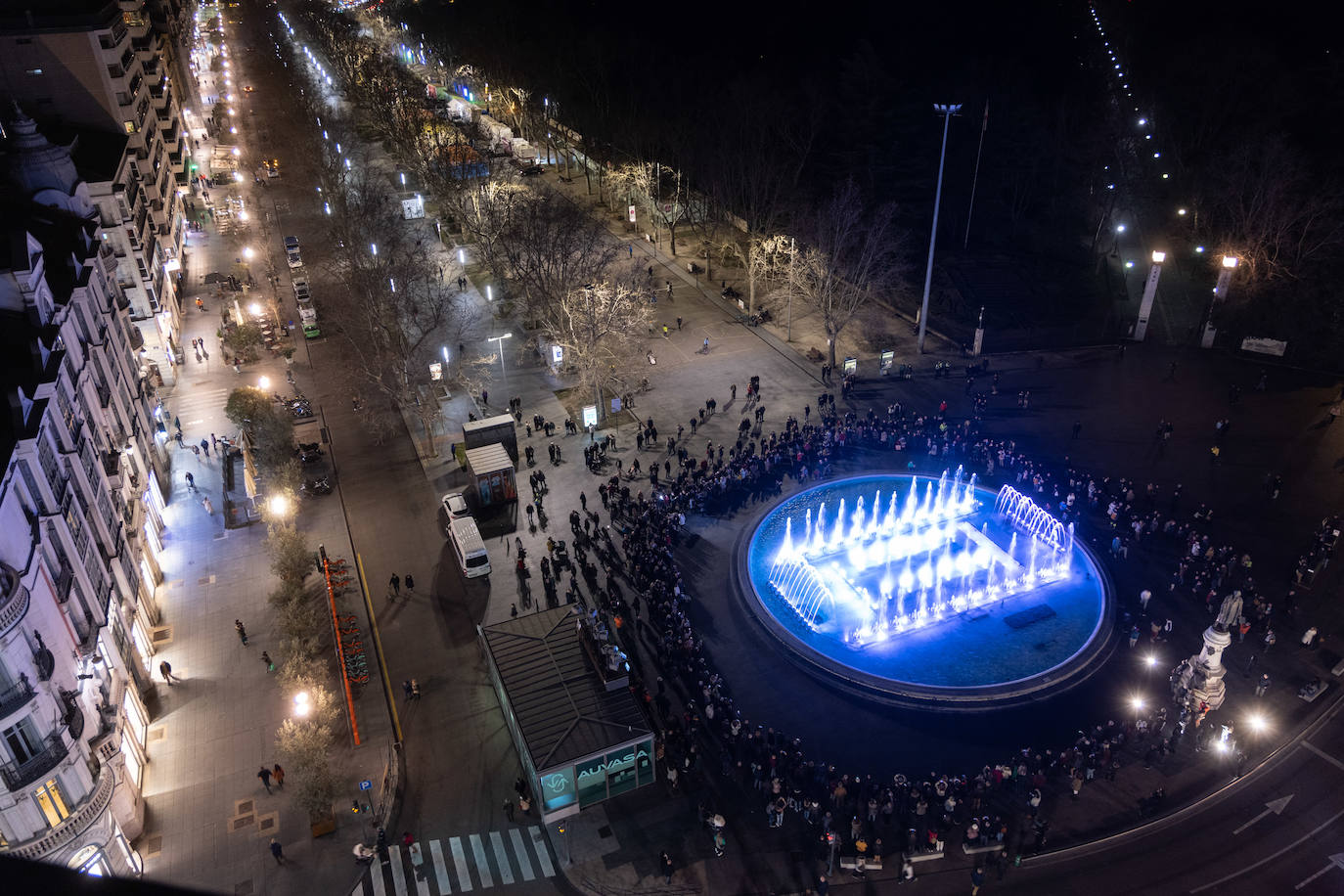 Inauguración fuente Zorrilla de Valladolid con un espectáculo de luz y música 