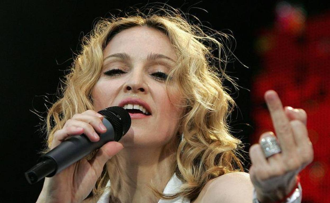 Madonna en uno de sus conciertos. 