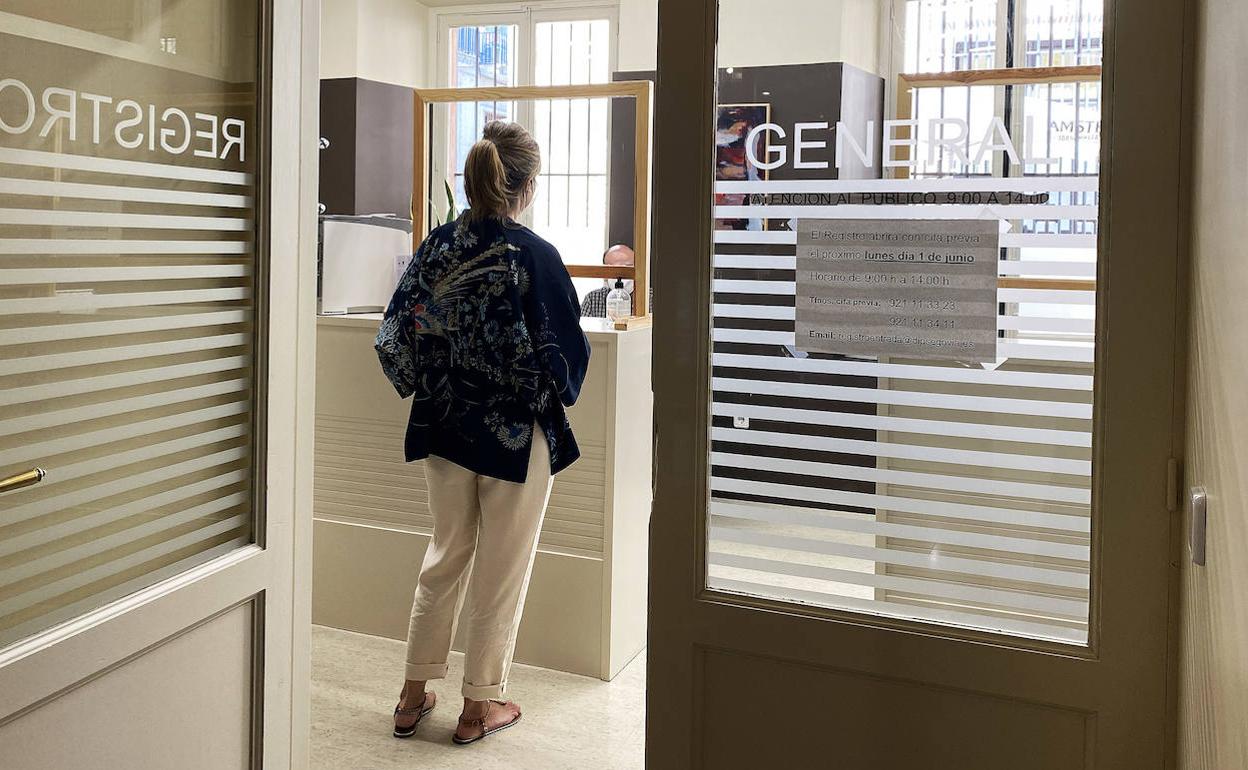 Oficina del registro de la Diputación de Segovia. 