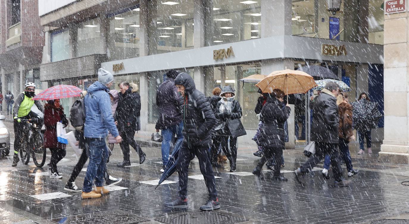 Fotos: La capital palentina recibe intensos copos