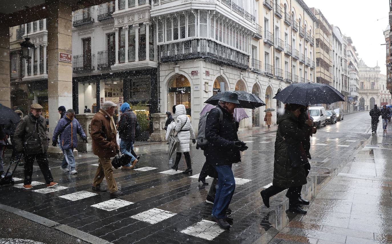 Fotos: La capital palentina recibe intensos copos