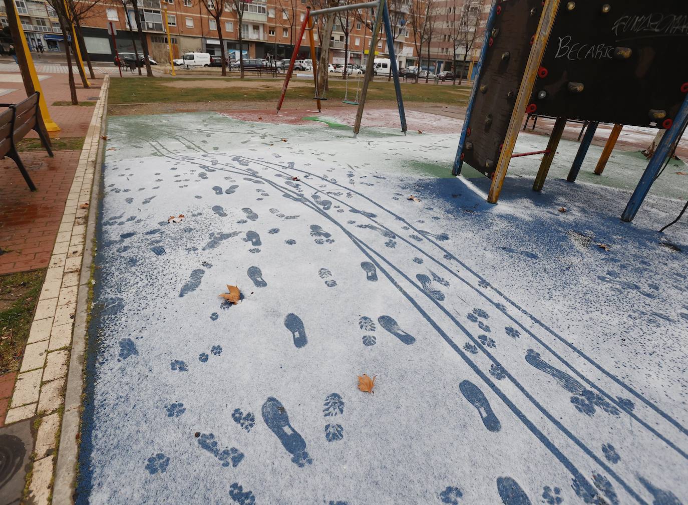 Fotos: La capital palentina recibe intensos copos