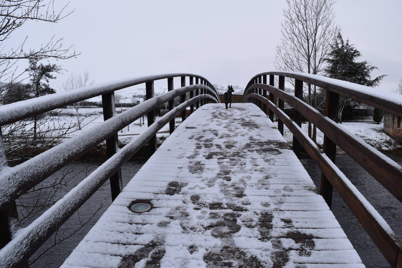 Aguilar y el resto de la provincia palentina ha amanecido con una capa blanca