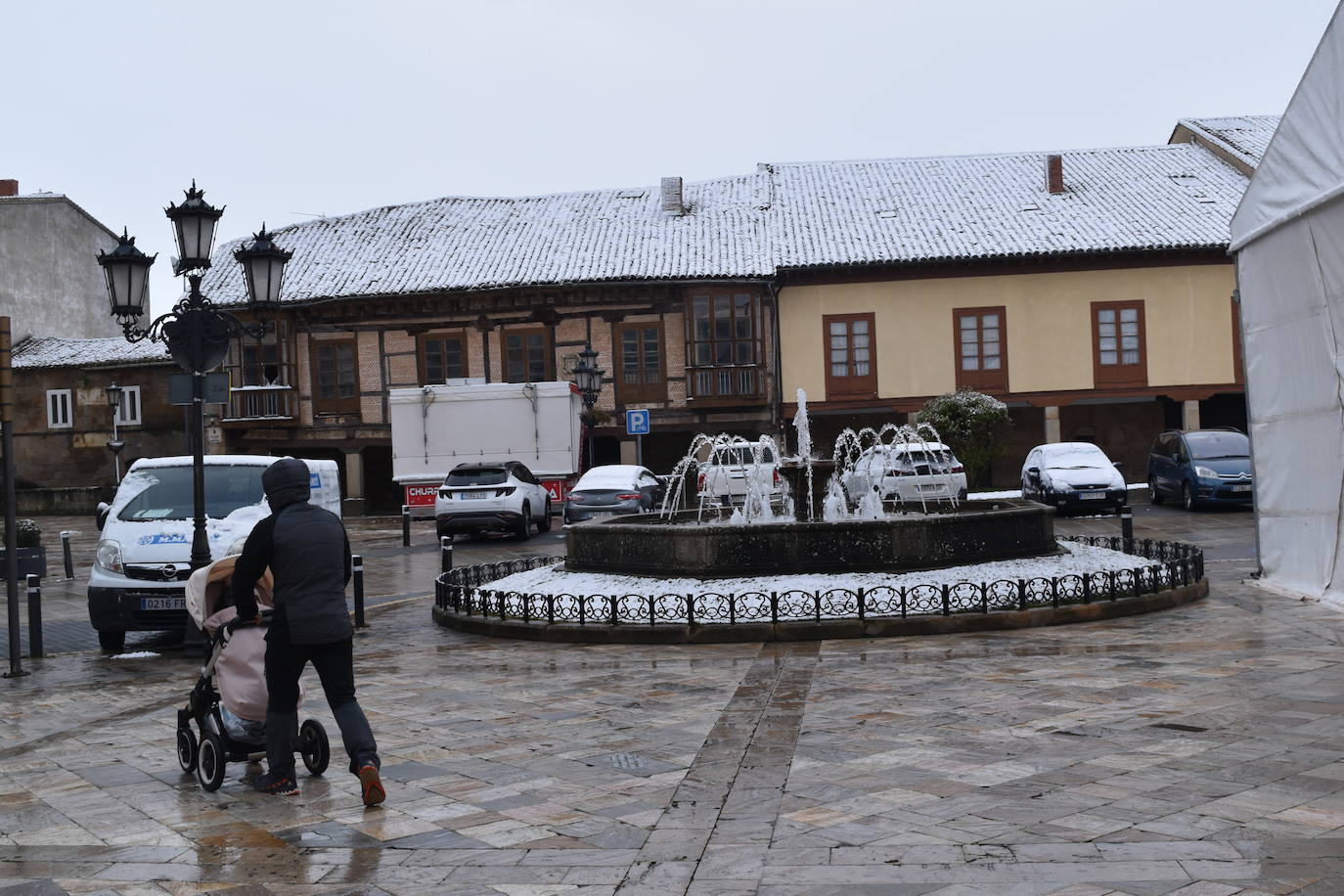 Aguilar y el resto de la provincia palentina ha amanecido con una capa blanca
