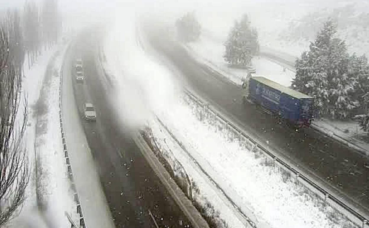 Estado de la A-6, a la altura de Villardefrades, a las diez de la mañana de hoy. 