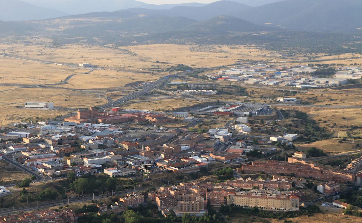 Vista aérea de la zona sur de Segovia.