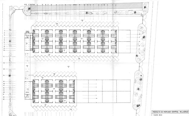 Planta general del antiguo Mercado de Abastos de Valladolid.