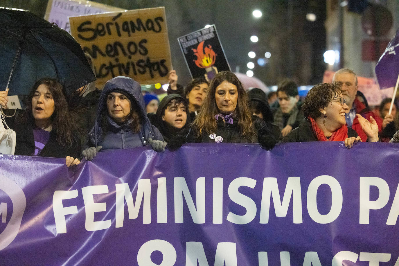 La pancarta de la Coordinadora de Mujeres de Valladolid.