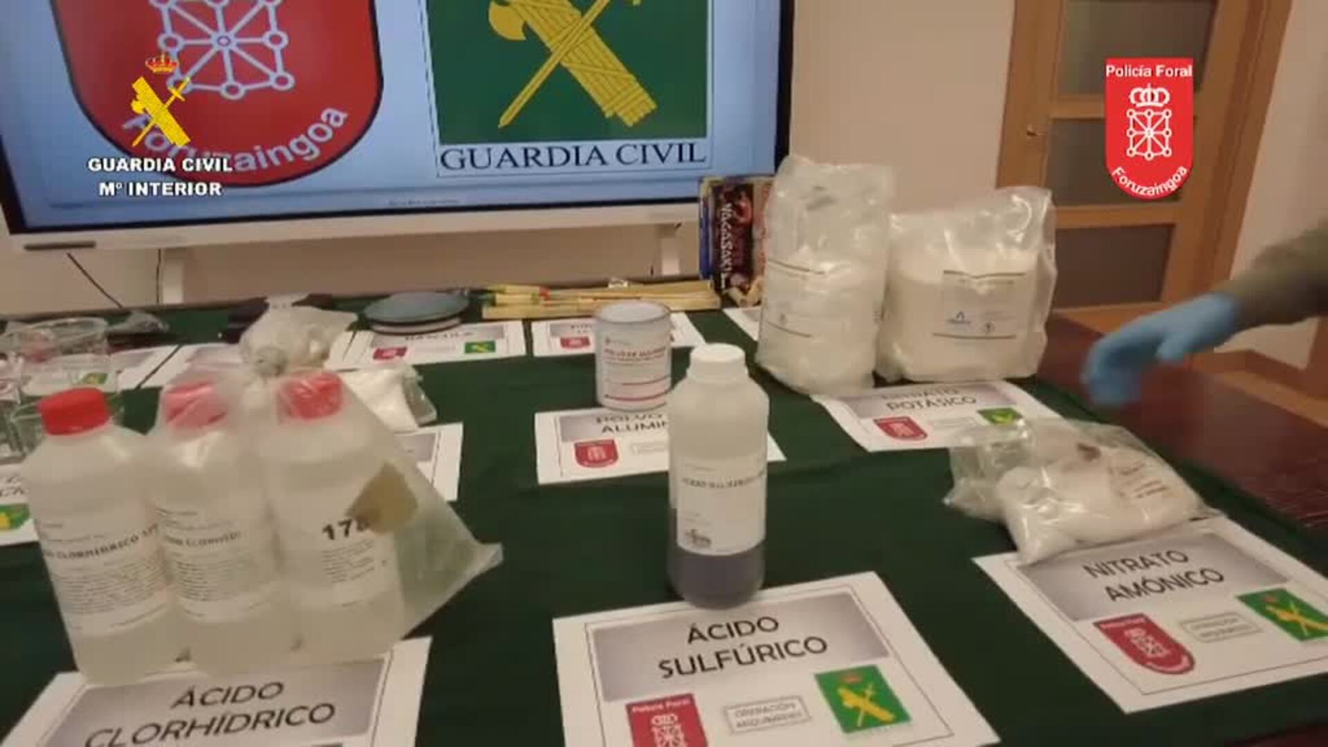 Desmantelado un laboratorio clandestino de fabricación de explosivos en Navarra