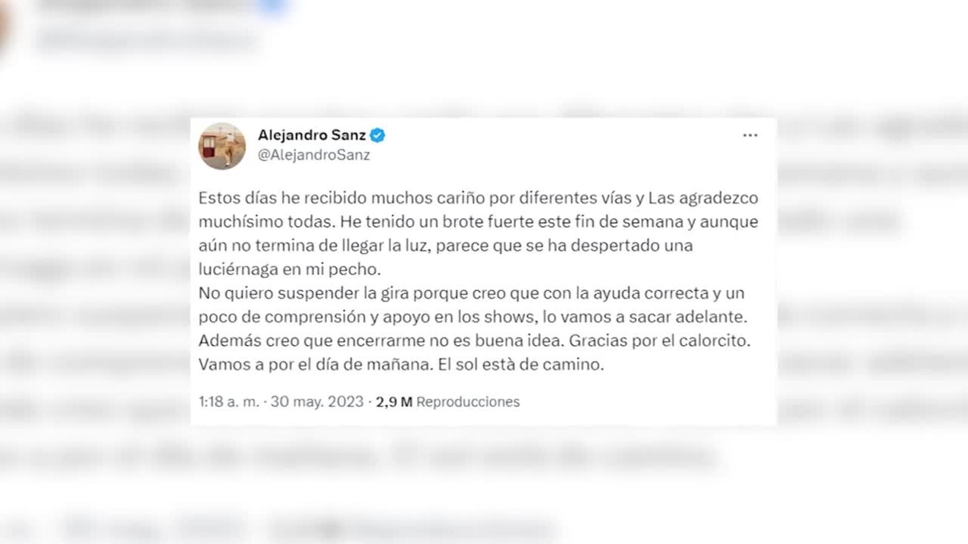 Alejandro Sanz rompe su silencio y publica un nuevo mensaje