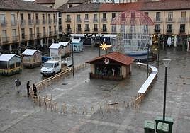 Montaje de las mesas para el reparto.