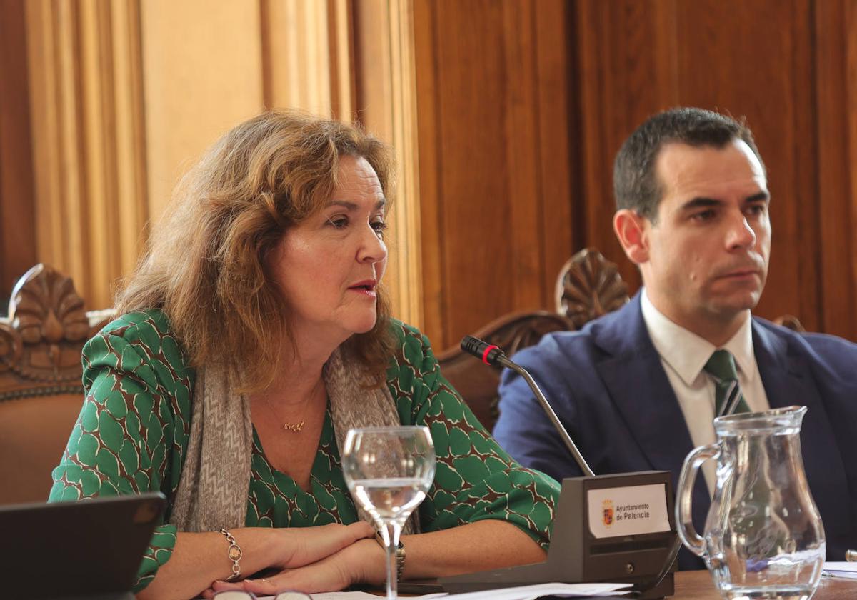 Sonia Lalanda, en un pleno del Ayuntamiento de Palencia.