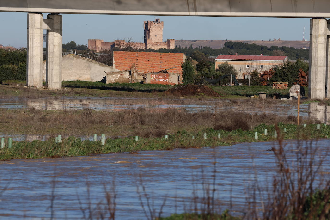 Crecida del río Zapardiel en Medina del Campo