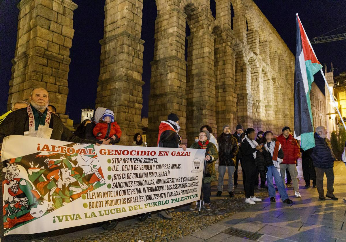 Algunos de los participantes en la concentración de este sábado en Segovia.