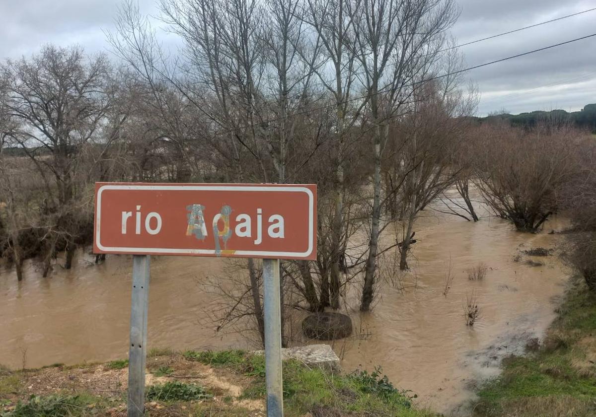 Situación del Adaja entre Villanueva de Duero y Valladolid.