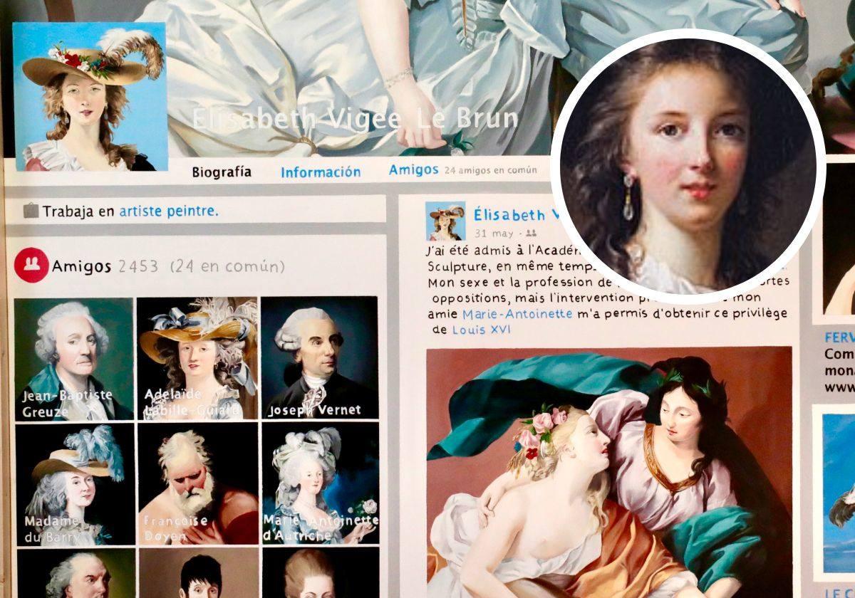 El supuesto muro de Facebook de Vigée Lebrun, retratista de María Antonieta.