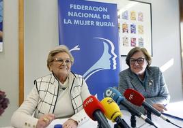 Juana Borrego (i) y Elena García Gil, durante su comparecencia.