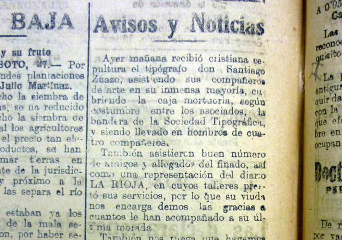 Sección de avisos de un periódico.