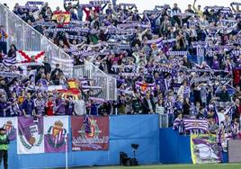 Aficionados del Real Valladolid el pasado sábado en Leganés