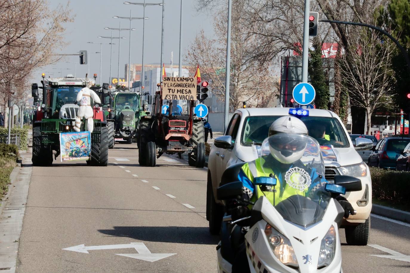 La marcha de los tractores por la ciudad.