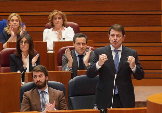 Alfonso Fernández Mañueco, durante su intervención.