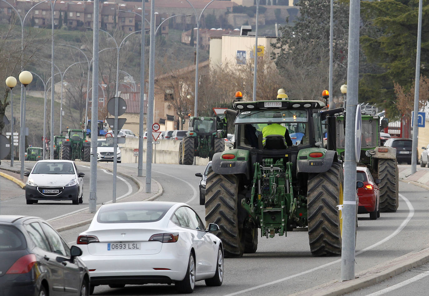 Las protestas de los agricultores segovianos, en imágenes