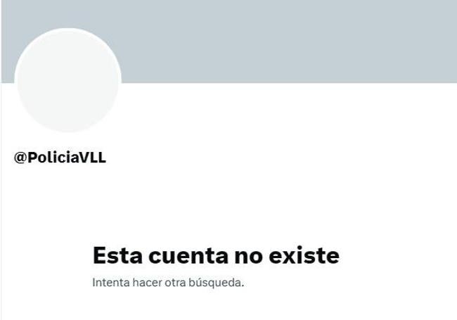 Mensaje en X sobre el bloque de la cuenta @PoliciaVLL.