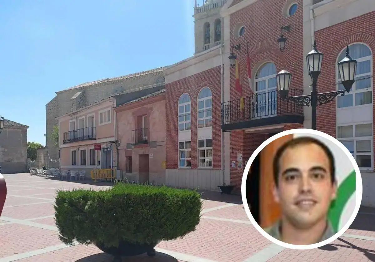 Ayuntamiento de Aldeamayor. En el círculo, el concejal Samuel Aranda.