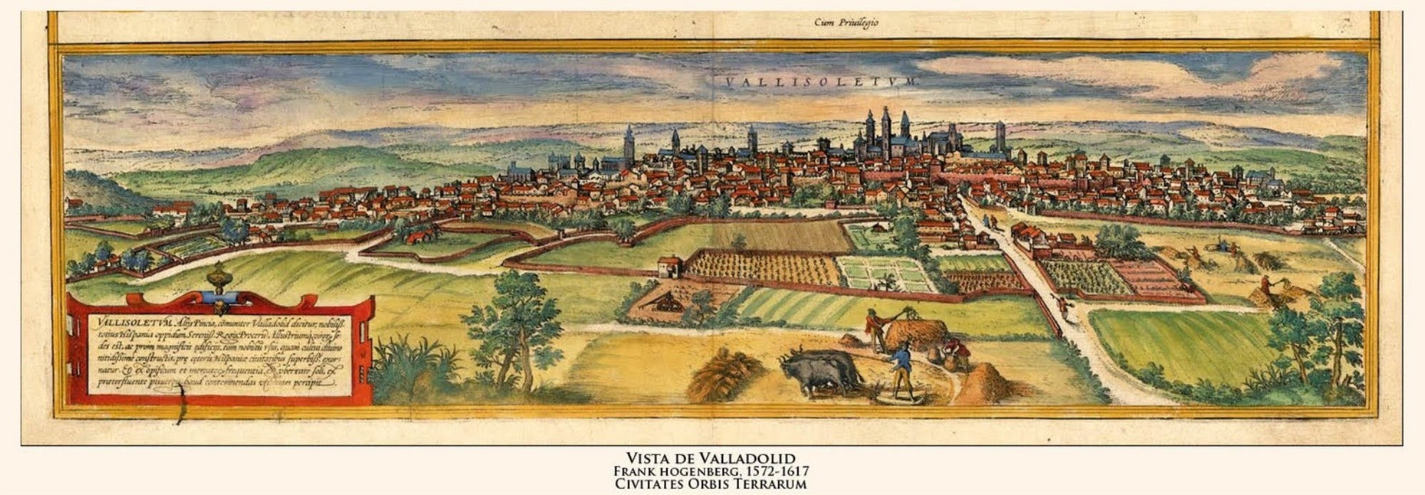 Vista de Valladolid, Frankz Hogenberg 1572-1617 'Civitates Orbis Terrarum'.