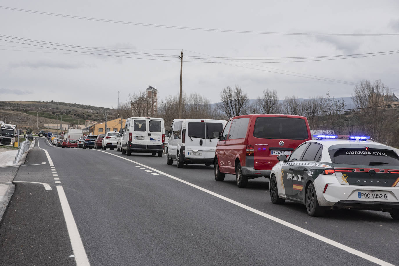 La tractorada en la CL-605, en imágenes