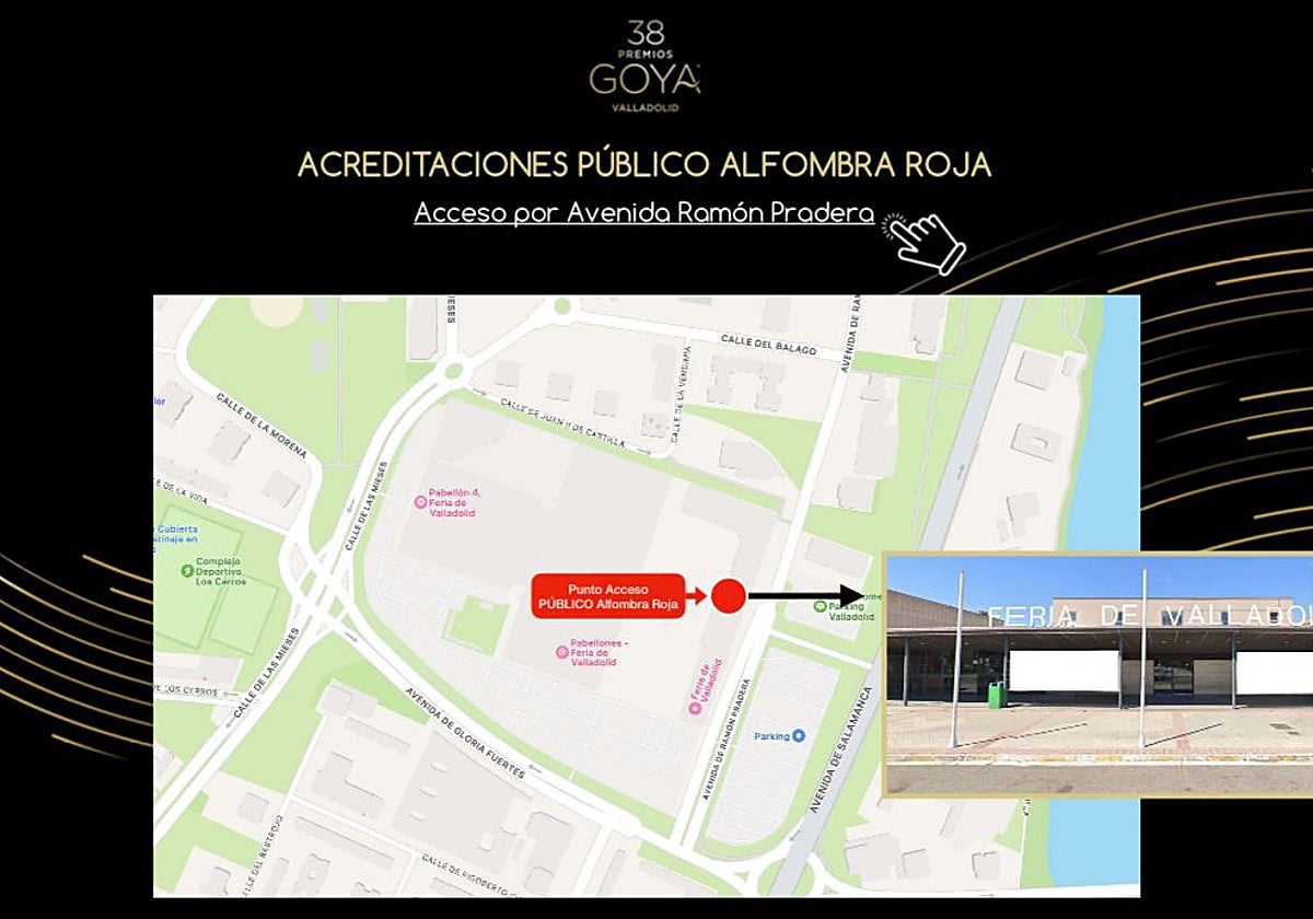 Instrucciones de entrada para los ganadores de las invitaciones a la alfombra roja de los Goya.