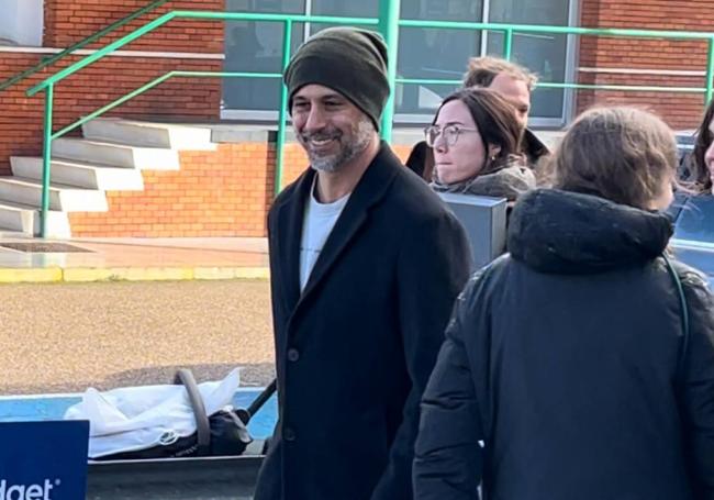 Hugo Silva, a su llegada a Valladolid.