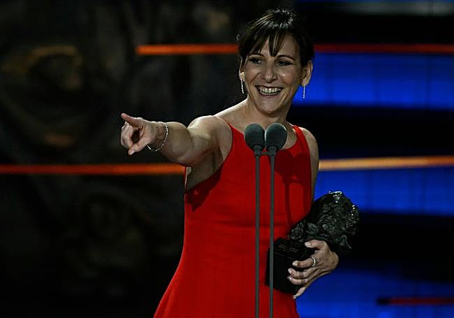 Malena Alterio, con su Goya.