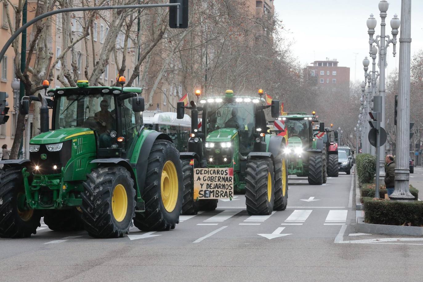 Las imágenes de la manifestación de los agricultores en Valladolid