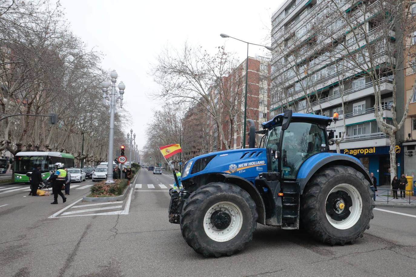 Las imágenes de la manifestación de los agricultores en Valladolid