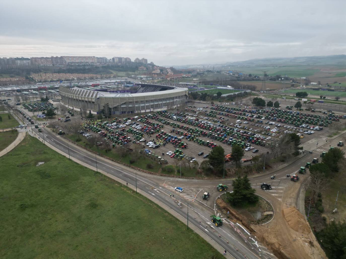 Las imágenes de la manifestación de los agricultores en Valladolid