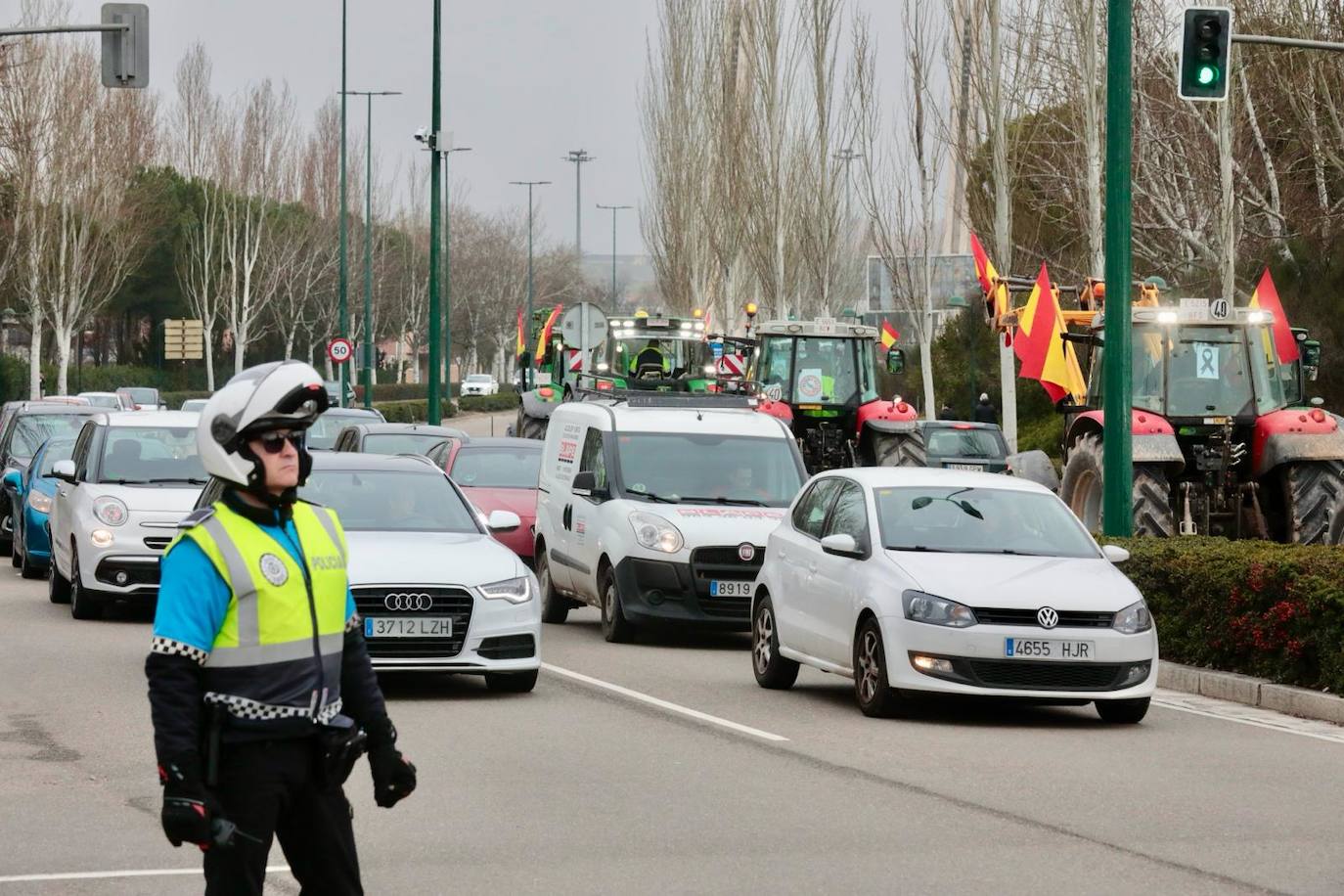Las imágenes de la manifestación de los agricultores en Valladolid
