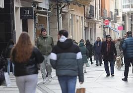 Varias personas caminan por la Calle Mayor.