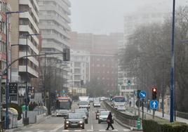 Niebla en el centro de la ciudad de Valladolid en una imagen de archivo.