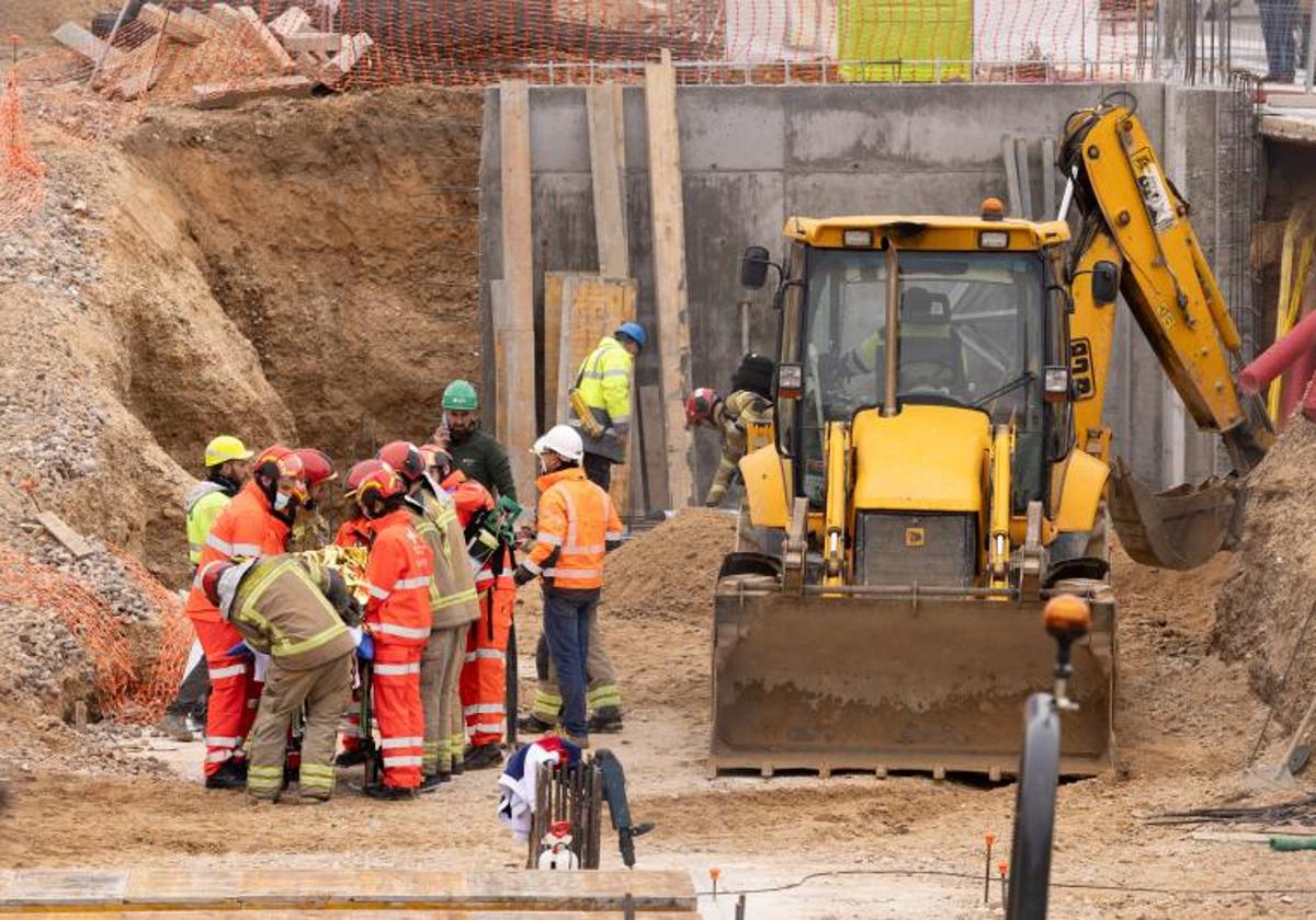 Accidente laboral ocurrido en los antiguos cuarteles de Farnesio el 22 de enero.