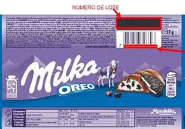Barritas de chocolate Milka Oreo.