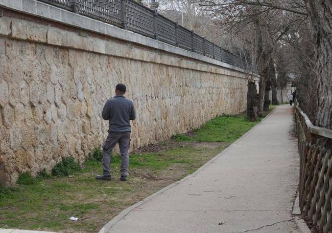 Muro recuperado durante la intervención del programa mixto.