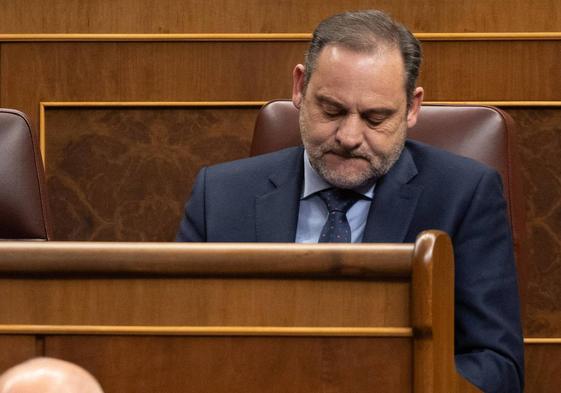 El exministro de Transportes y diputado del PSOE José Luis Ábalos, durante la sesión plenaria en el Congreso este pasado jueves.