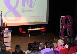 Acto del 8-M organizado por el Ayuntamiento de Segovia el año pasado en La Cárcel.