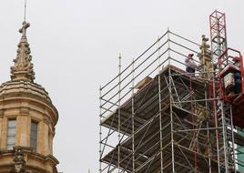 Obras que se han llevado a cabo en la cubierta de la Catedral de Segovia.